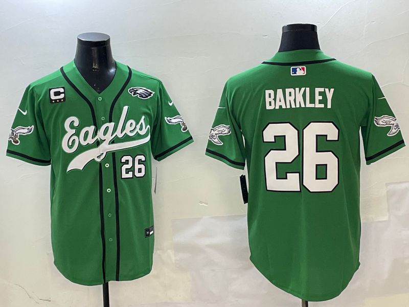 Men Philadelphia Eagles #26 Barkley Green three generations Jointly Name 2025 Nike Limited NFL Jersey style 9->philadelphia eagles->NFL Jersey
